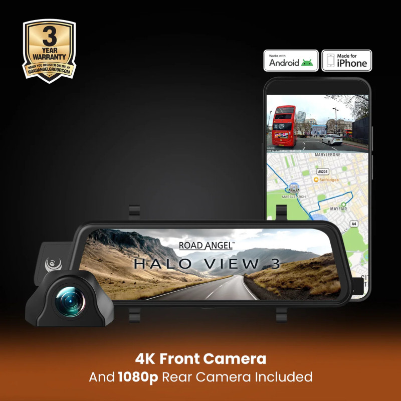 Camera DVr auto Road Angel Halo View 3